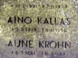 Viimeinen leposija - Aino Julia Maria Kallas (os. Krohn) 
