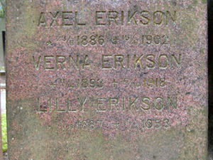 Viimeinen leposija - Verna Erikson Viimeinen leposija - Verna Erikson