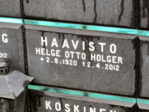 Viimeinen leposija - Helge Otto Holger Haavisto 
