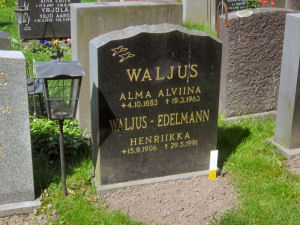 Viimeinen leposija - Henny Amalia Waljus (Waljus-Edelmann) 