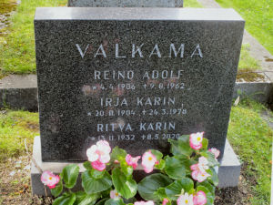 Viimeinen leposija - Rirva Karin Valkama 