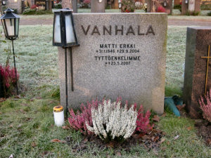 Viimeinen leposija - Matti Erkki Vanhala Viimeinen leposija - Matti Erkki Vanhala